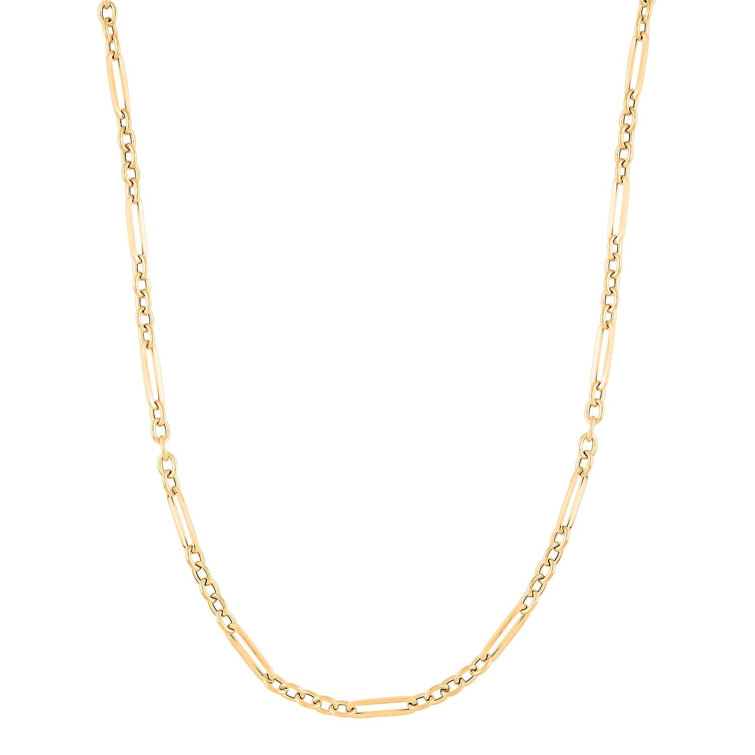 Italian 10K Yellow Gold T-Bar Necklace 20 Inches 4.40 Grams