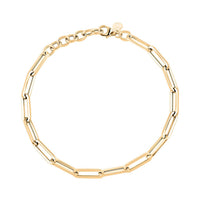 Italian 10K Yellow Gold Paperclip Bracelet (7-8In) 1.60 Grams