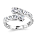 Moissanite Ring in Rhodium Over Sterling Silver (Size 8.0) 0.80 ctw - Sticky add to cart bar