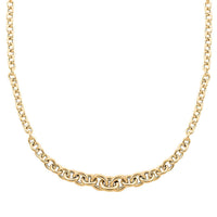 Italian Graduated Oval Rolo Necklace in 10K Yellow Gold 6.95 Grams 18-20 Inches