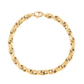 Italian 10K Yellow Gold Faceted Torchon Bracelet (8.50 In) 6 Grams - Sticky add to cart bar
