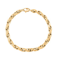 Italian 10K Yellow Gold Faceted Torchon Bracelet (8.50 In) 6 Grams