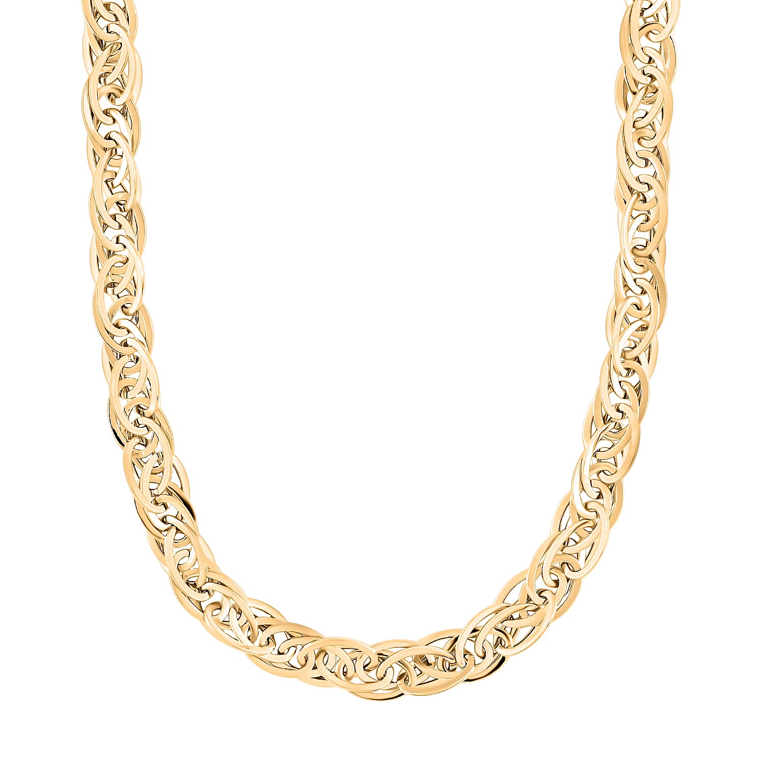 Italian 10K Yellow Gold Grandissimo Mirror Torchon Necklace 18-20 Inches 14.36 Grams