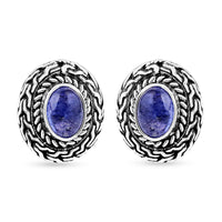 Bali Legacy Tanzanite Tulang Naga Stud Earrings in Sterling Silver 3.35 ctw