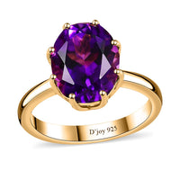 Premium Moroccan Amethyst Solitaire Ring in Vermeil YG Over Sterling Silver (Size 10.0) 3.50 ctw