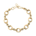 Riflessi Oro Italian 10K Yellow Gold Figaro Rope Bracelet (7-8In) 6.2 Grams - Sticky add to cart bar