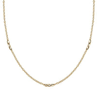 Italian Paperclip Station Necklace in 10K Yellow Gold 2.23 Grams 24 Inches
