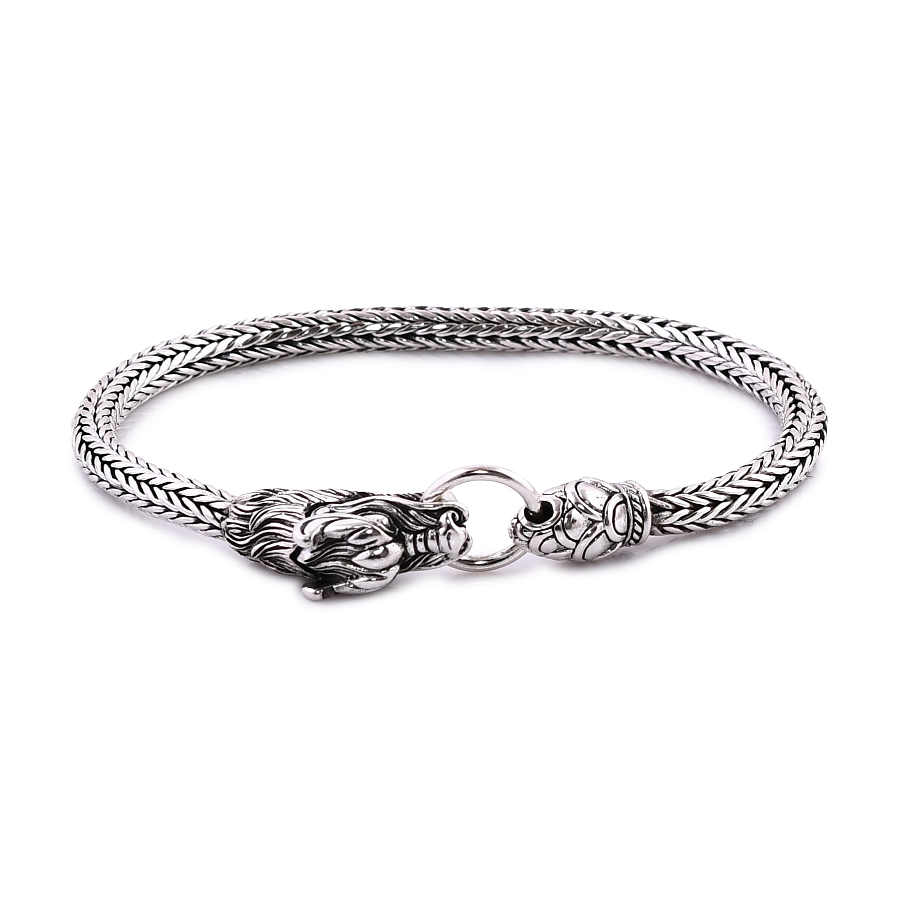 Bali Legacy Sterling Silver Dragon Bracelet (6.50 In) (18.20 g)