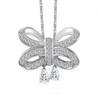 D'Joy Moissanite Necklace 18 Inches in Platinum Over Sterling Silver 1.85 ctw