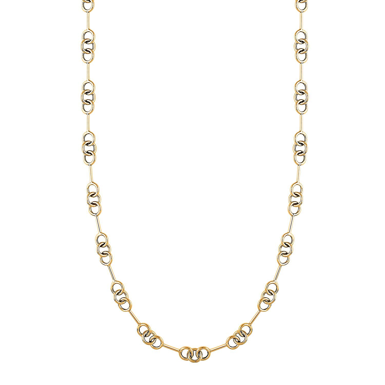 Italian 10K Yellow Gold Jolly Links Necklace 18-20 Inches 7.50 Grams