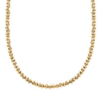 Italian Hammered Faceted Rolo Necklace in 10K Yellow Gold 15.13 Grams 18 Inches