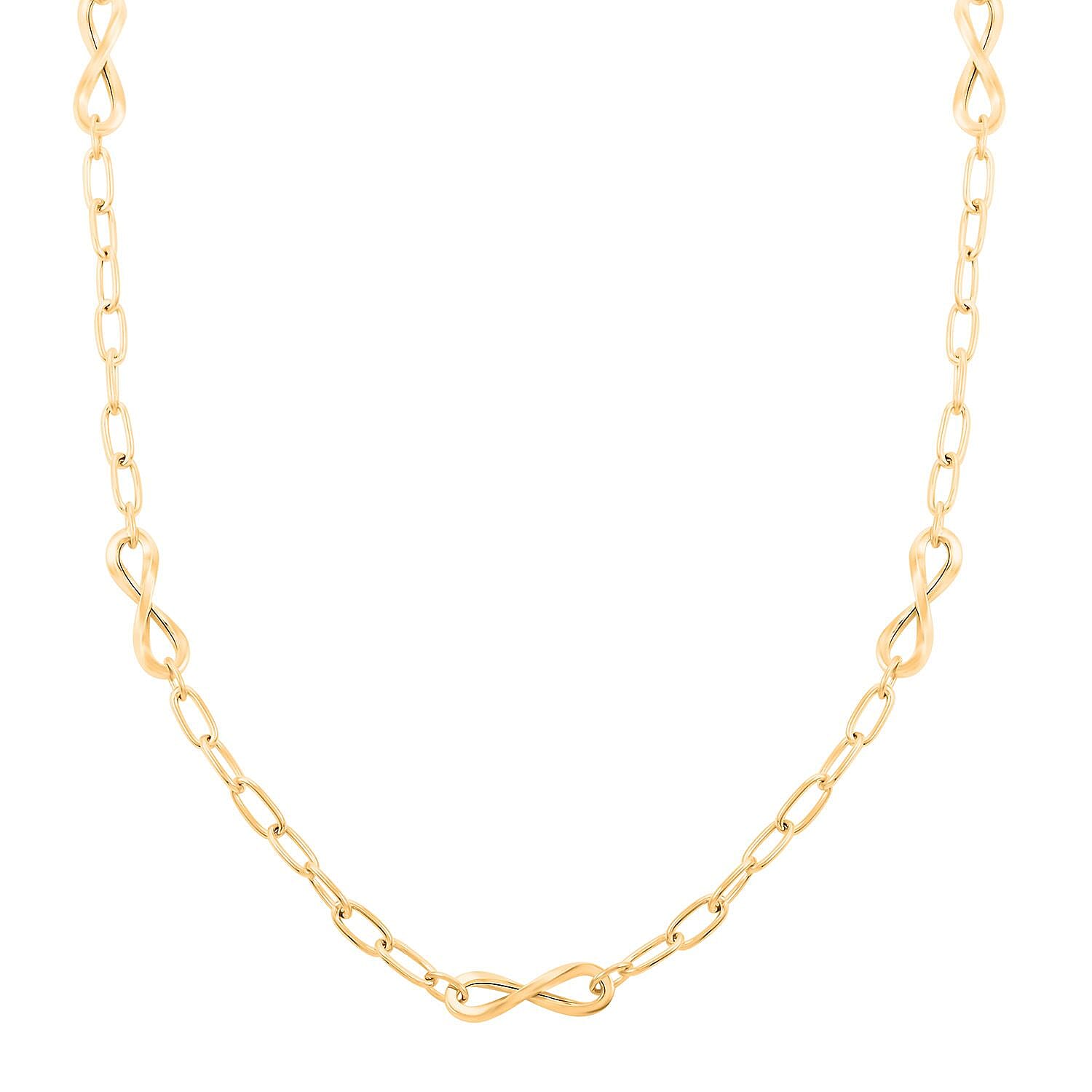 Italian Infinity Links Necklace in 10K Yellow Gold 4.94 Grams 20 Inches