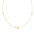 Italian Paperclip Station Necklace in 10K Yellow Gold 2.0 Grams 20 Inches - Sticky add to cart bar