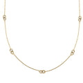 Italian Knot Stations Necklace in 10K Yellow Gold 2.20 Grams 20 Inches - Sticky add to cart bar