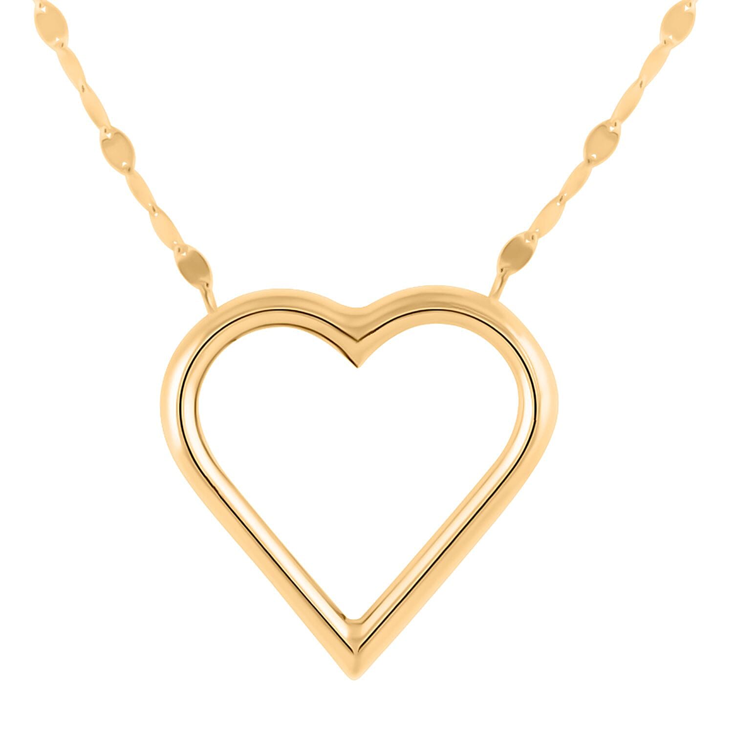 Italian Heart Necklace in 10K Yellow Gold 1.56 Grams 18-20 Inches