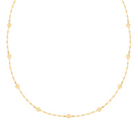 Italian Discs Stations Mirror Necklace in 10K Yellow Gold 1.10 Grams 20 Inches