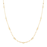 Italian Heart Station Mirror Necklace in 10K Yellow Gold 1.10 Grams 20 Inches