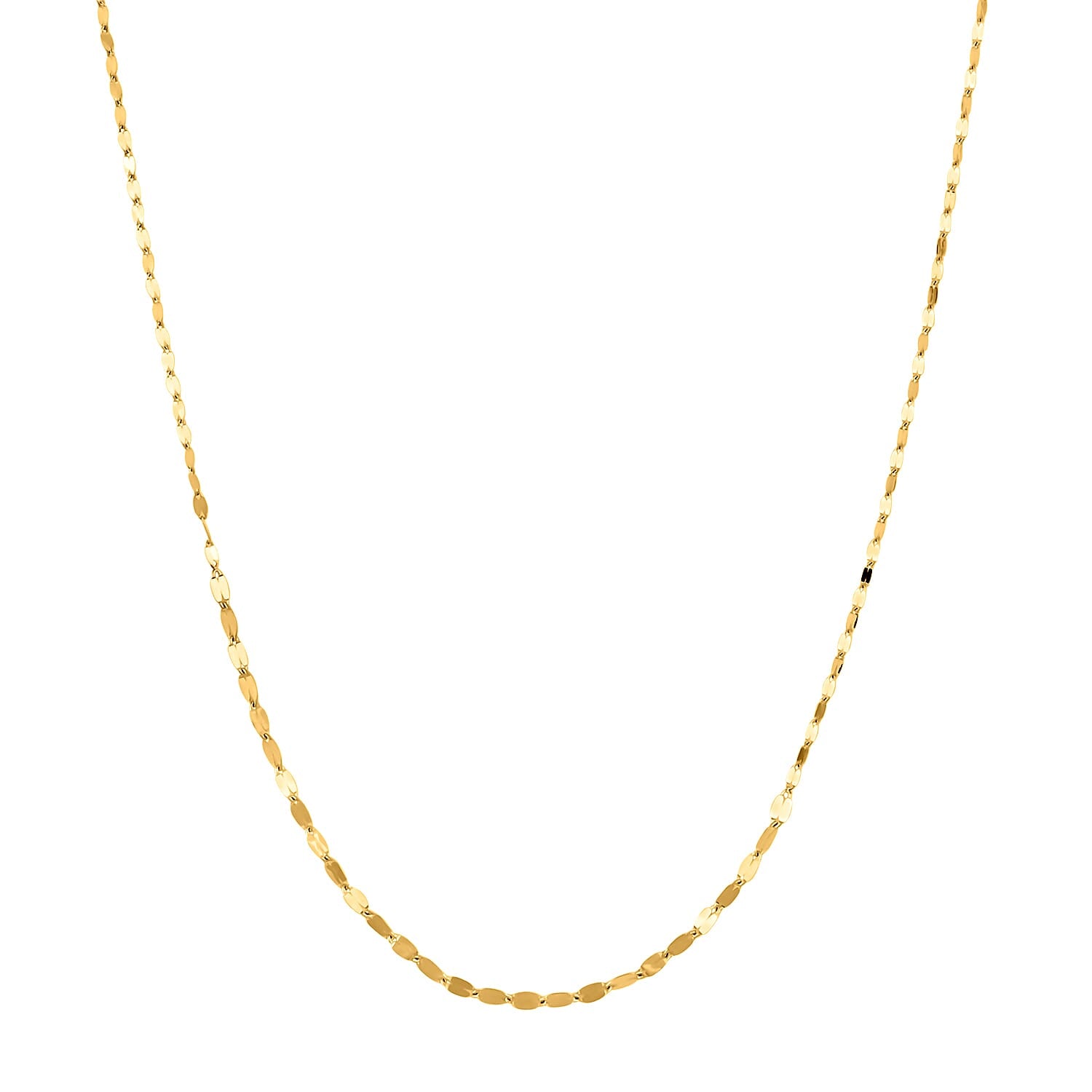 Italian 10K Yellow Gold Graduated Mirror Necklace 18-20 Inches 1 Grams
