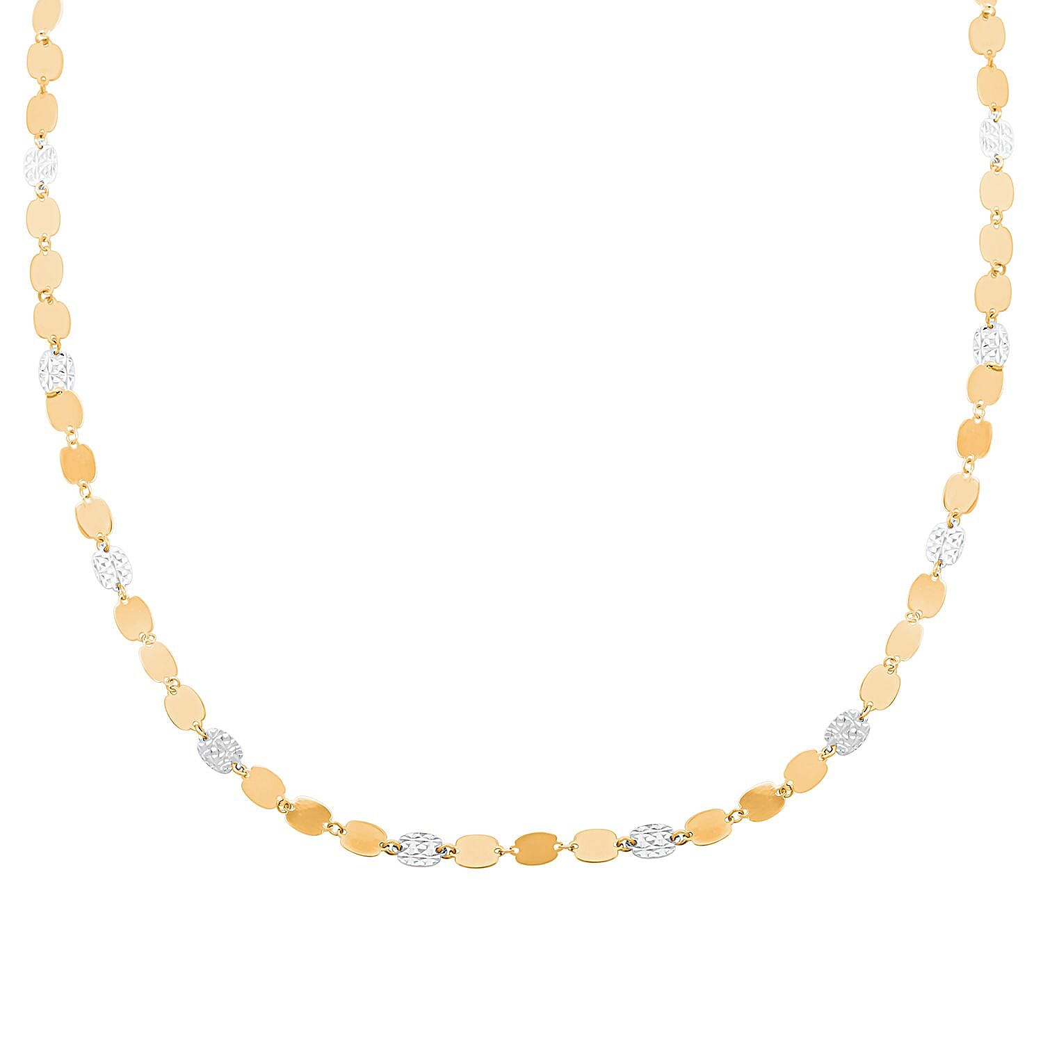 Italian Diamond-Cut Necklace in 10K Yellow and White Gold 3.26 Grams 20 Inches