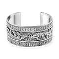 Bali Legacy Sterling Silver Floral Cuff Bracelet (6.50 In) 38.35 Grams - Sticky add to cart bar