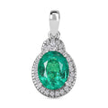Rhapsody 950 Platinum AAAA Kagem Zambian Emerald and E-F VS2 Diamond Pendant without Chain 3.10 ctw - Sticky add to cart bar