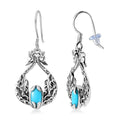 Indian Artistry Sleeping Beauty Turquoise 2.30 ctw Peacock Earrings in Sterling Silver - Sticky add to cart bar