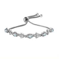 Sky Blue Topaz Bracelet in Stainless Steel (10.50 In) 2.40 ctw