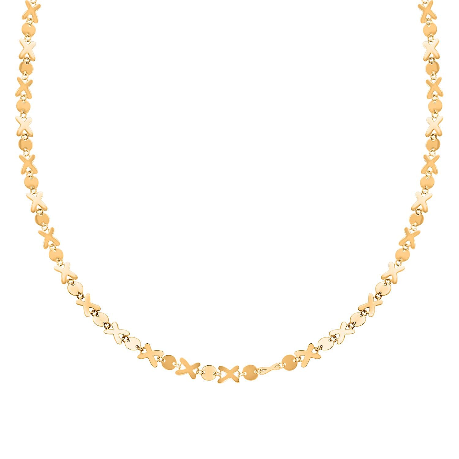 Italian Kiss & Hug Elements Necklace in 10K Yellow Gold 3.17 Grams 20 Inches