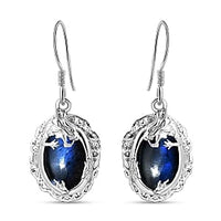 Labradorite Fancy 14.04 ctw Earrings in Rhodium Over Sterling Silver