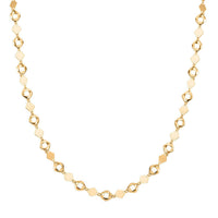 Coriandoli Oro Italian 10K Yellow Gold Diamond-Cut and Marquise Elements Necklace 18 Inches 3.10 Grams