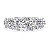 Lab Grown Diamond (G-H, SI) Ring in Platinum Over Sterling Silver (Size 10.0) 1.50 ctw