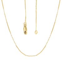 Italian Fiocco & Flat Link Chain Necklace in 10K Yellow Gold 1.35 Grams 20 Inches