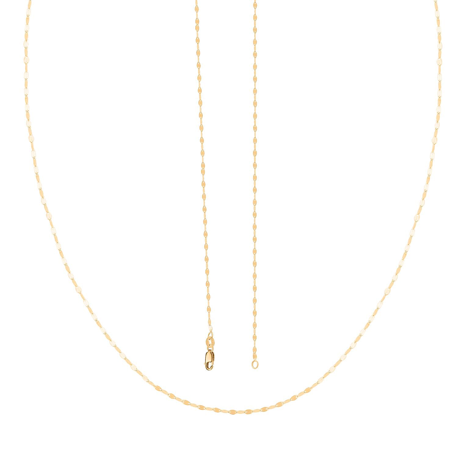 Italian 10K Yellow Gold Mirror Chain 20 Inches 0.80 Grams