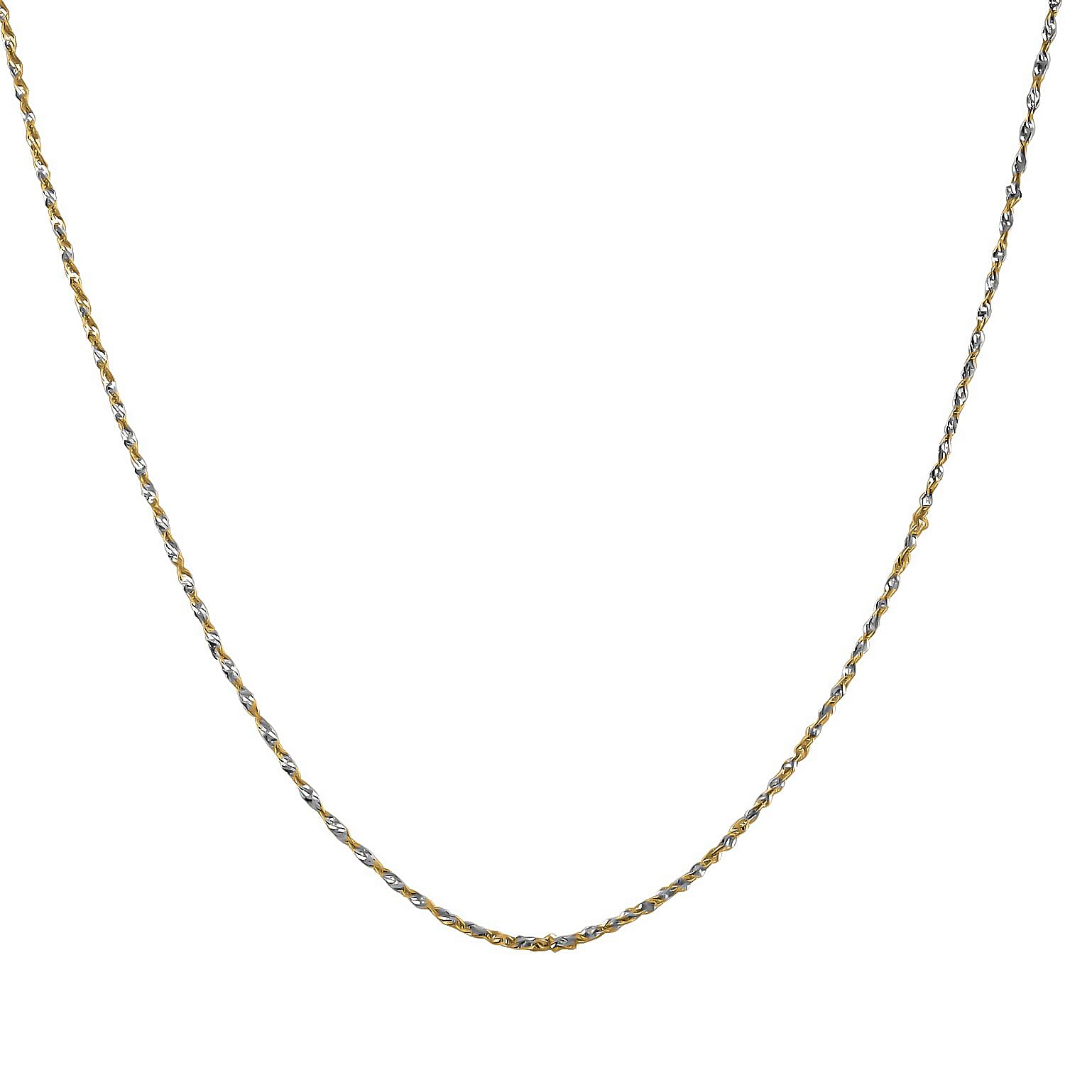 Spirali Singapore Italian 10K Yellow and White Gold Necklace 20 Inches 1.60 Grams
