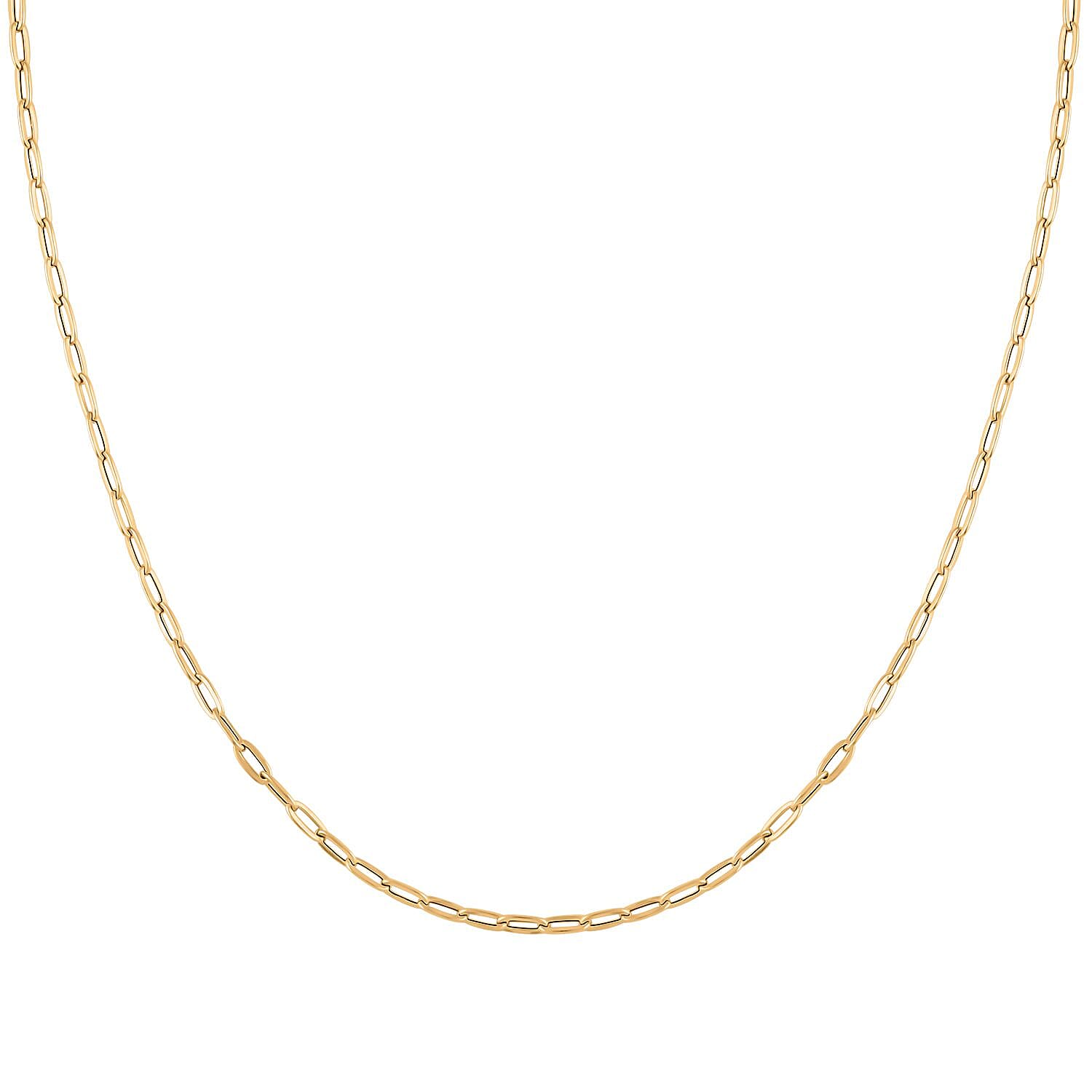 Italian Paperclip Link Necklace in 10K Yellow Gold 2.70 Grams 20 Inches