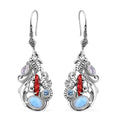 Bali Legacy Larimar and Multi Gemstone Sea Creatures Earrings in Sterling Silver 2.75 ctw - Sticky add to cart bar