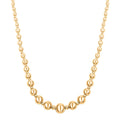 Italian 14K Yellow Gold Graduated Beads Necklace 18 Inches 5.40 Grams - Sticky add to cart bar