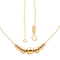 Italian 14K Yellow Gold Grad Bella Beads Necklace 18-20 Inches 0.80 Grams - Sticky add to cart bar
