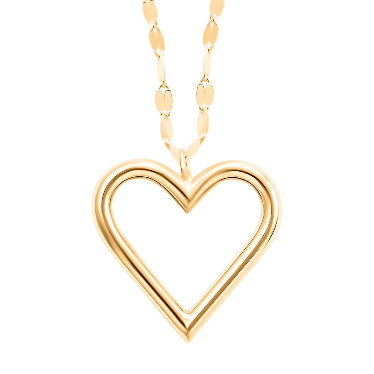 Italian Heart Pendant Necklace in 10K Yellow Gold 1.28 Grams 18-20 Inches