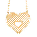 Italian Honeycomb Heart Necklace in 10K Yellow Gold 1.20 Grams 18-20 Inches - Sticky add to cart bar