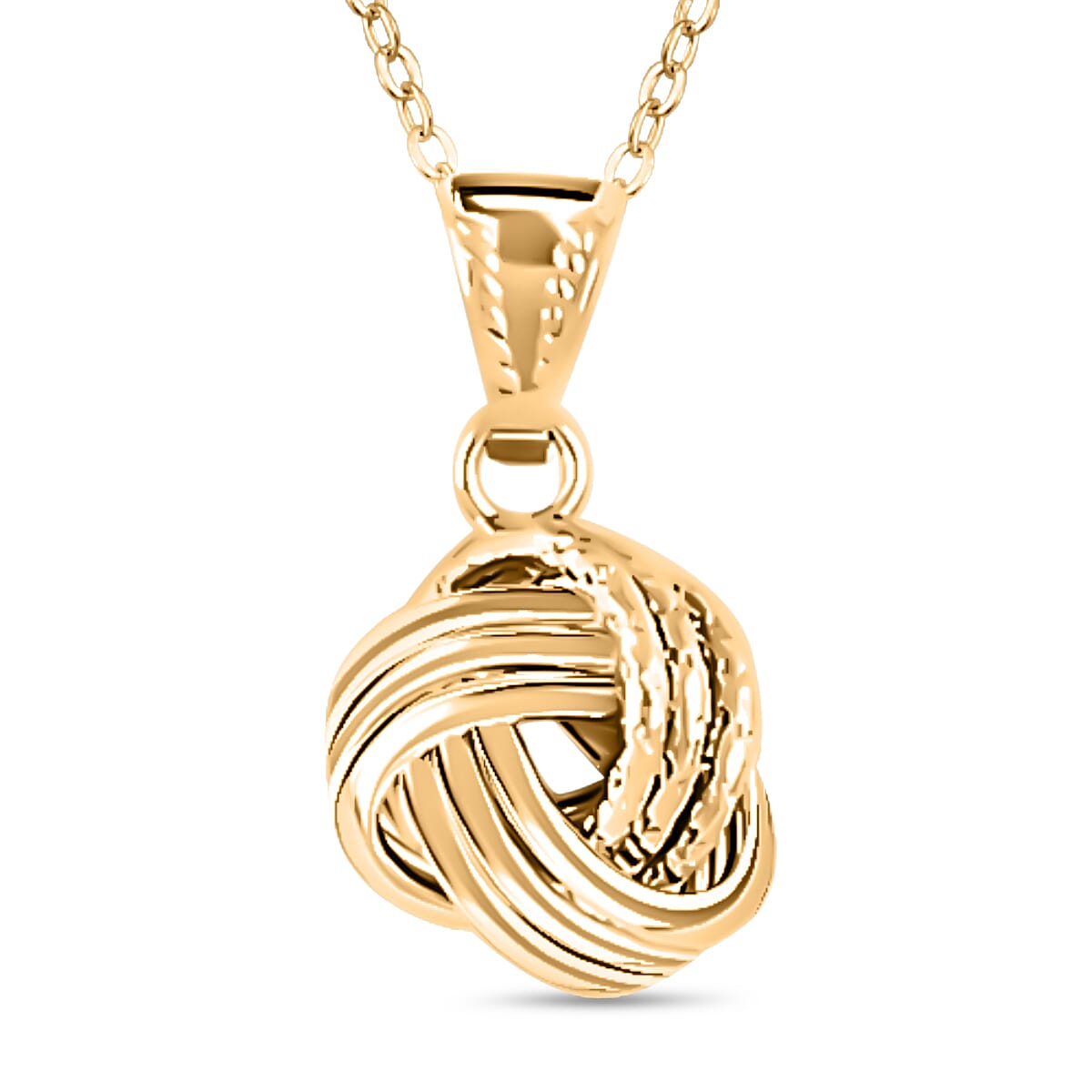 Italian Rosetta Love Knot Pendant Necklace in 10K Yellow Gold 1.30 Grams 18-20 Inches
