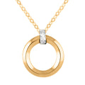 Italian Knife-Edged Circle Necklace in 10K Yellow and White Gold 1.40 Grams 18-20 Inches - Sticky add to cart bar