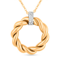 Italian 10K Yellow and White Gold Ricciolo Necklace 18-20 Inches 1.6 Grams
