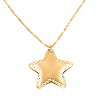 Italian 10K Yellow Gold Star Necklace 18-20 Inches 1.53 Grams