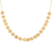 Italian Flower Station Necklace in 10K Yellow Gold 1.60 Grams 18-20 Inches