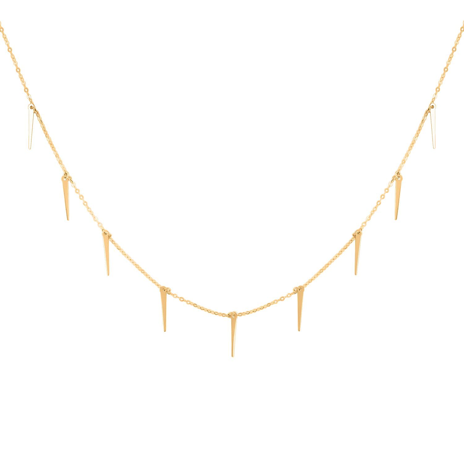 Italian Sword Drop Station Necklace in 10K Yellow Gold 1.16 Grams 18-20 Inches