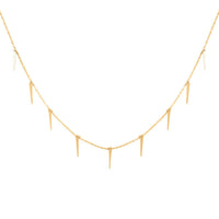Italian Sword Drop Station Necklace in 10K Yellow Gold 1.16 Grams 18-20 Inches