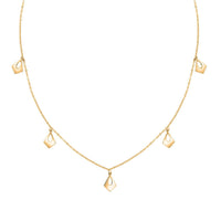 Lanterne Collection Italian 10K Yellow Gold Station Necklace 18-20 Inches 1.10 Grams