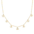 Italian 10K Yellow Gold Clover Station Necklace 18-20 Inches 1.90 Grams - Sticky add to cart bar