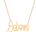 Italian 10K Yellow Gold Believe Script Necklace 18-20 Inches 1.90 Grams - Sticky add to cart bar